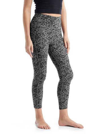 Dámské Běžecké Tighty Icebreaker Merino Fastray High Rise Forest Shadows Šedé | CZ 1436PJJQ